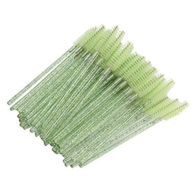 Imagem de Cosiki Conjunto de Escovas Descartáveis ​​para Cílios, 50 Peças de, Design Espiral Flexível para Fácil Aplicação de Rímel Nos Cílios (Verde)