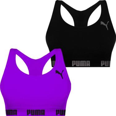 Imagem de Kit 2 Tops Puma Fitness Feminino Nadador Sem Costura Sem Bojo Alta Sustentação Academia-Feminino