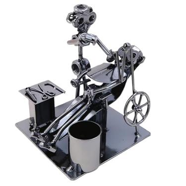 Imagem de Creative Dentist Statue Ornament with Pen Holder,Iron Art Doctor Oral Examination Nuts And Bolts Metal Sculpture Ornaments Figurine Gift for Man Boy Dentist Office Clinic Father's Day Birthday