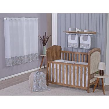 Imagem de Enxoval Bebe Kit Berço Americano Cortina Algodão Menino