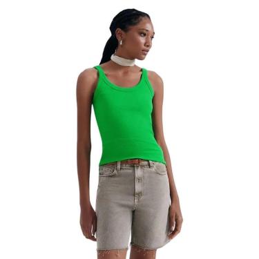 Imagem de Blusa Hering Básica Feminina Slim Em Ribana Canelada Verde-Feminino