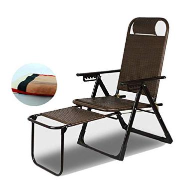 Imagem de YWangQiang Cadeira de vime dobrável espreguiçadeira dobrável cadeira de jardim reclinável cadeira de praia cadeira de gravidade zero super ampla 50 cm