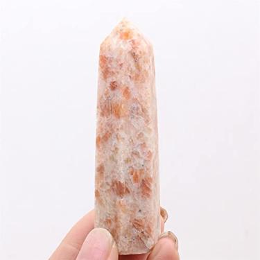 Imagem de Pedra solar dourada natural símbolo da boa sorte ponto prisma hexagonal varinha cristal polido pedra preciosa 1 peça linda pedra de cristal natural cristal