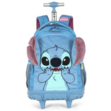 Imagem de Mochila de Rodinhas Escolar Juvenil Peluciada Stitch-Feminino