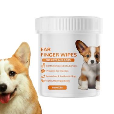 Imagem de Lenços de Dedos para Limpeza de Orelhas de Cães - Lenços de Higiene e Limpeza - Toalhetes de Dedos para Limpar Ouvidos de Cães - Para Cuidados de Banho em Casa para Gatos, Filhotes e