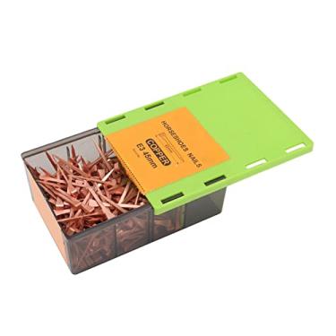 Imagem de Eujgoov 250pcs Unhas de Ferradura de Cobre Unhas de Calçados Com Casca Com Caixa de Armazenamento de Plástico para Fabricação de Gado Fazenda Equipamento (E3)