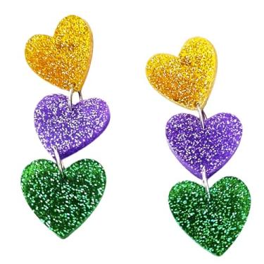 Imagem de Brincos de acrílico de carnaval de lantejoulas flor de lis, máscara de letra para mulheres, brincos de carnaval para celebração de terça-feira gorda, presentes acessórios para desfile de carnaval