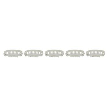 Imagem de Generic Conjunto de Clipes de Peruca de Pente de Pressão de Aço Inoxidável 50 Peças, Clipes de Extensão de Cabelo DIY de 8 Dentes para Fixação Segura de Peruca, Design Portátil Leve, 1,1 pol., Casa e Salão de Cabeleireiro (Bege)