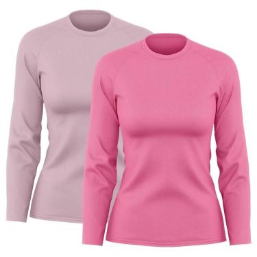 Imagem de Kit 2 Blusas Feminina Dry Academia Camiseta Segunda Pele Manga Longa Proteção Solar UV-Feminino