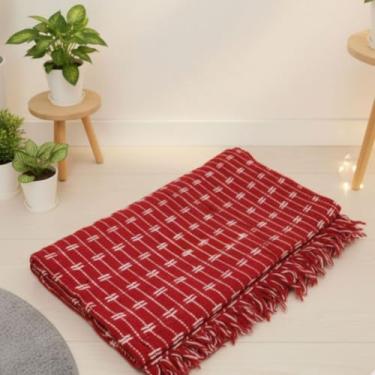 Imagem de Manta Para Sofá Grande Bordada Tijolinho 2,40 x 1,80 Luxuosa Tipo Capa Protetora (Vermelho)