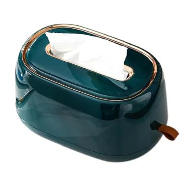 Imagem de Porta Lenço Umedecido Guardanapo Toalha de Papel de Mesa ou Parede Caixa Dispenser Premium(Verde Escuro)