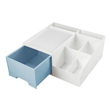 Imagem de Organizador Multiuso De 1 Gaveta De Mesa Lifestyle Jacki Design Azul