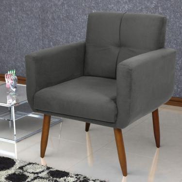 Imagem de Poltrona Decorativa Juan Suede Cinza