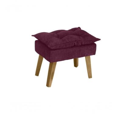 Imagem de Puff Banqueta Decorativa Glamour Com Pés Quadrado Vinho / Bordô