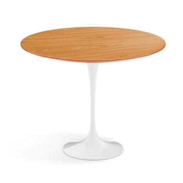 Imagem de Mesa Lateral Tulipa Saarinen Redonda 51 Cm - Freijó Cores Branco