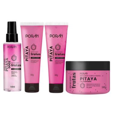 Imagem de Kit linha completa frutas poran (sabonete+esfoliante+hidratante+bodysp