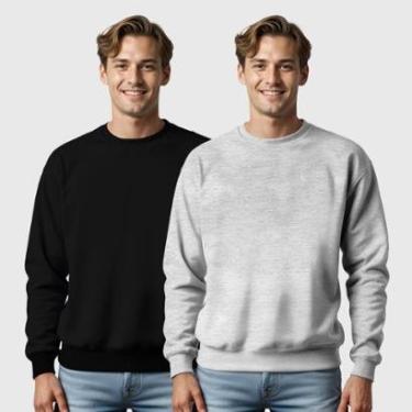 Imagem de Kit 2 Blusas de Frio Moletom Gola Redonda Masculina Benellys-Masculino