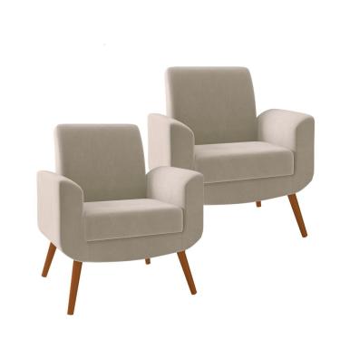 Imagem de Kit 2 Poltronas Turim em Madeira de Eucalipto Movellu Home