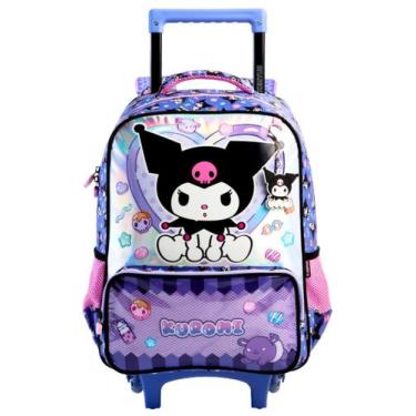 Imagem de Mochila Escolar Rodas Alças Kuromi Hello Kitty - Xeryus