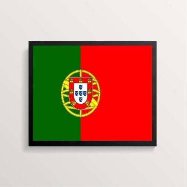 Imagem de Quadro Decorativo Bandeira Portugal 33X24Cm - Com Vidro - Quadros On-L