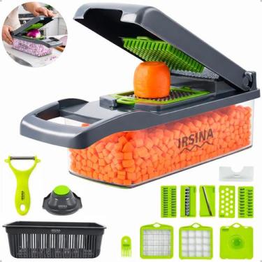 Imagem de Cortador Mandolin Julienne 16 Peças Multifuncional com Ralador Verde F