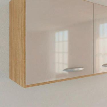 Imagem de Armário Aéreo 120cm Cristal para Cozinha ou Lavanderia Poquema, Damasc