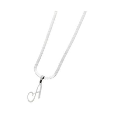 Imagem de Colares Femininos De Letra Inicial Em Prata, 26 Letras Do Alfabeto, Co
