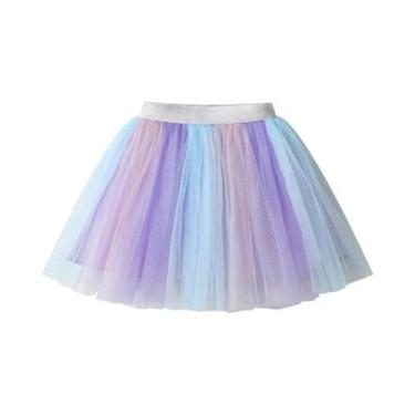 Imagem de Saia Mini Princesa De Verão Para Meninas, Colorida Com Patchwork, Roup