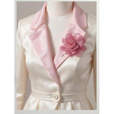 Imagem de Broche flor lapela madrinha casamento detalhe debutante Cor:Rosa - 3I,