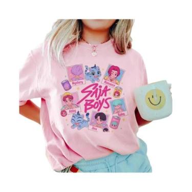 Imagem de Camiseta Unissex Anime KPop Caçadores De Demônios, Gola Redonda, Manga