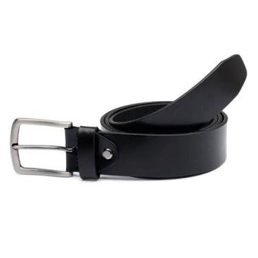 Imagem de Cinto Masculino Couro Liso Fivela Metal Casual Dia a Dia - Jacometti, 