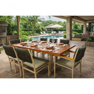 Imagem de Conjunto Gourmet Náutica 8 Cadeiras Elegance Solare-verde