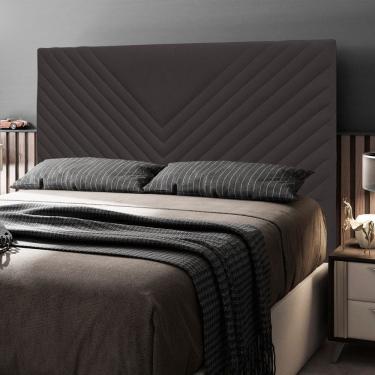 Imagem de Cabeceira Cama Box Casal Queen Size Viena 160cm Veludo Marrom - Abmaza