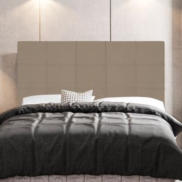 Imagem de Cabeceira Cama Box Casal King Size Leiria 195cm Suede Bege - Abmaza