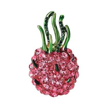 Imagem de Broche de Romã e Melancia com Strass - Presente para Festa, Rosa2716