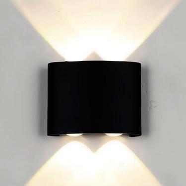 Imagem de Arandela de parede meia lua externa preta 4 fachos 3000k embuled