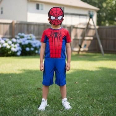 Imagem de Fantasia Infantil Homem Aranha - Macacão C/ Máscara - Pequenos Encanto