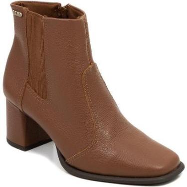 Imagem de Bota Chelsea Em Couro Salto Bloco Zíper Via Uno 911001-Feminino