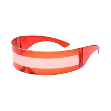 Imagem de Óculos De Sol Masculinos Futuristas Com Visor Estreito, Lentes Espelha