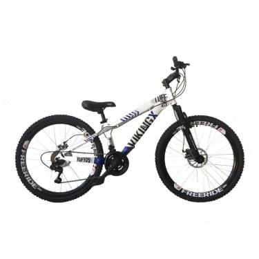 Imagem de Bicicleta Freeride Aro 26 21V Shimano Branco/Azul - VikingX