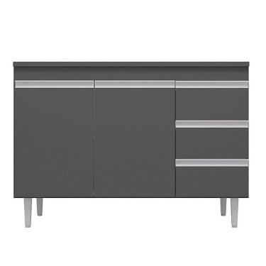 Imagem de Balcão de Cozinha Andréia com Tampo 100 cm Cinza Fosco - AJL