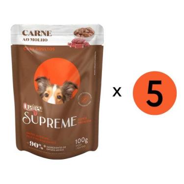 Imagem de Kit 5 Unidades Ração Úmida Quatree Cães Supreme Adulto Carne Sachê 100