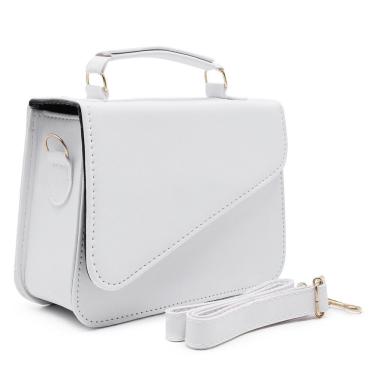 Imagem de Bolsa Feminina Pequena OEM Lolita Clutch em Couro Ecológico 14x17x6 cm Branco para Dia a Dia