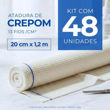 Imagem de Atadura Crepom Faixa Bandagem Elástica 20cm Kit 48 Unidades - TEXMED