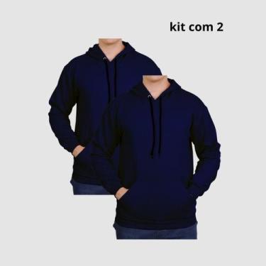 Imagem de Kit 2 Moletons Unisex Com Capuz Casual Reforçada - Lucam, Azul, Marinh