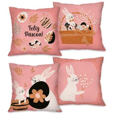 Imagem de PÁSCOA! Kit com 4 Capas para Almofadas Decorativas Pascoal 45X45cm COL