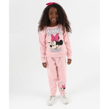 Imagem de Conjunto Infantil Moletom Minnie Disney Tam 4 a 10 Rosa, 10, Rosa