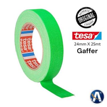 Imagem de Fita Tecido Gaffer Tape Tesa 24mm x 25m Verde Fluorescente - Ideal par