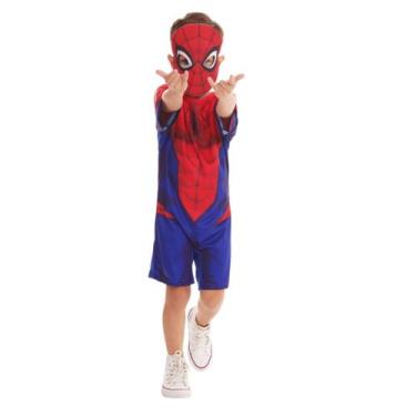 Imagem de Fantasia Infantil Premium Homem Aranha com Máscara Curta - Novabrink, 