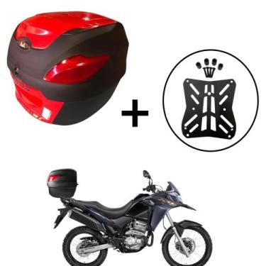 Imagem de Baú Bauleto 41 Litros Awa Pross + Bagageiro XRE 300 2010+, Vermelho